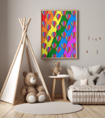 Rainbow Balloon Pattern