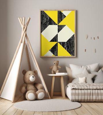 Geometric Shapes with a Black Textured