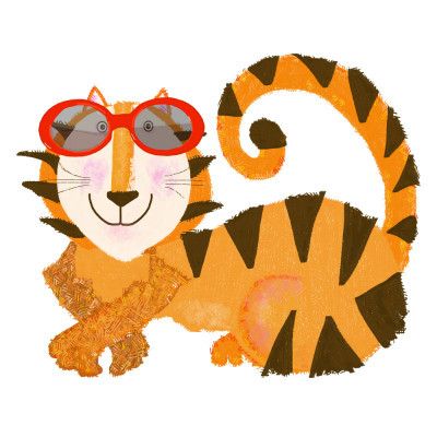 Tiger with Red sunglasses