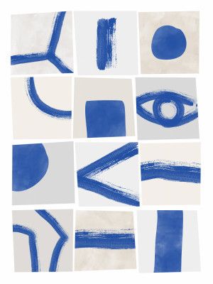 Minimalist Blue Brushstrokes