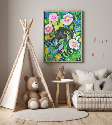 Black Cat With Green Eyes