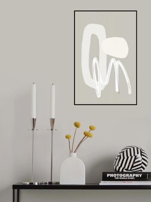 Flowing Curves and Shapes in Neutral Tones