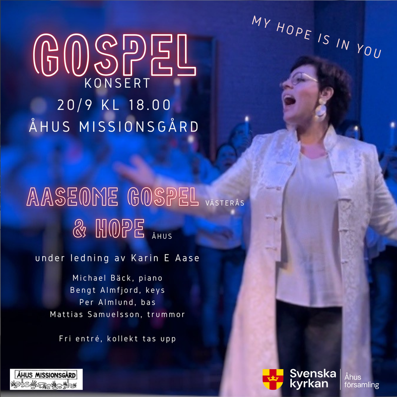 Gospelkonsert den 20/9 kl 18