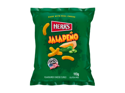 Herrs Jalapeno Poppers Cheese Curls förp 113g /12st (STORA)