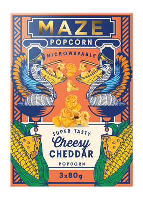 MAZE Popcorn Cheesy Cheddar 16 units/case