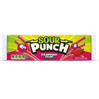 Sour Punch Straw Strawberry 24st/förp