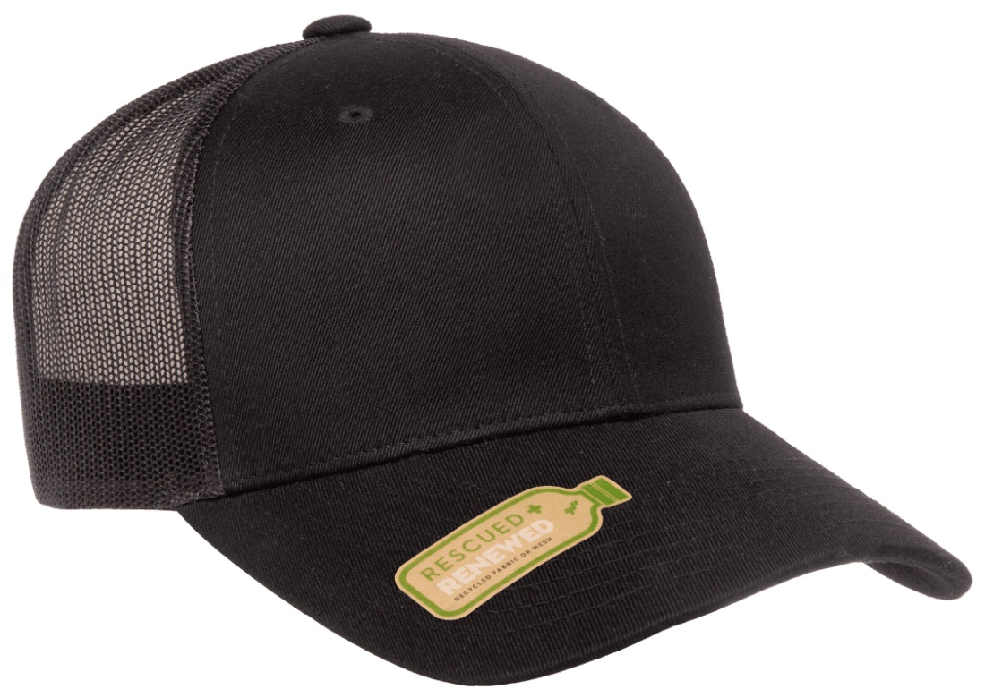 Truckerkeps Recycled Mesh Black 6606TR Yupoong flexfit