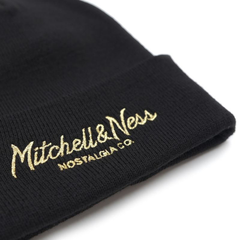 Pinscript Knit Cuff Black/Gold - Mitchell & Ness