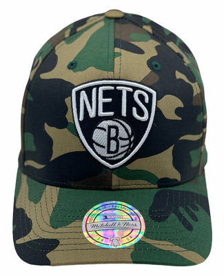 Brooklyn Nets Black/White Logo Camo 110 - Mitchell & Ness