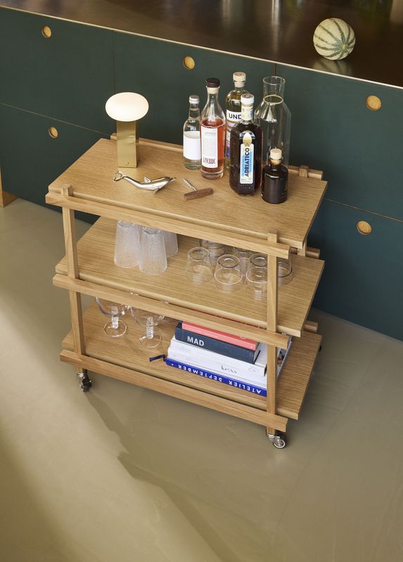 Hübsch Crayon serveringsvagn natur 70 x 38 x H70 cm