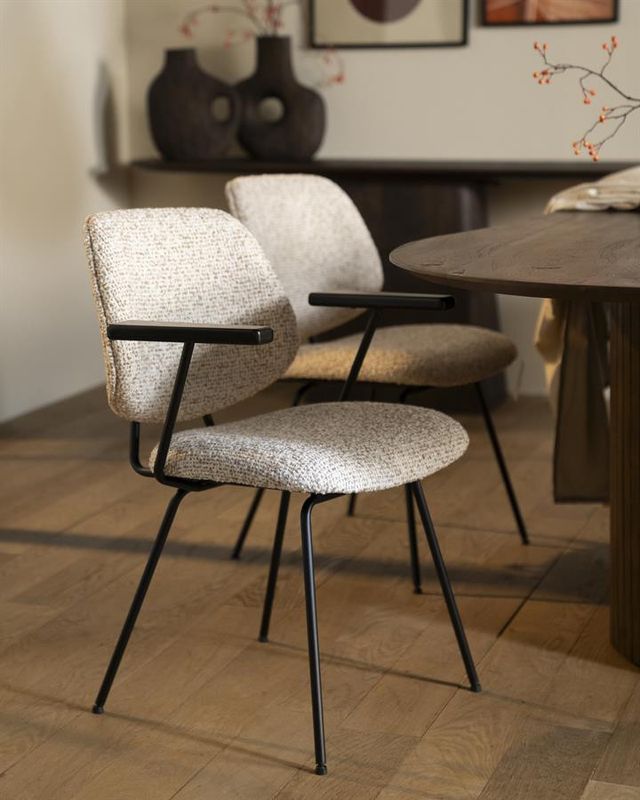 Eleonora Stol Jon med armstöd - Beige Maywood