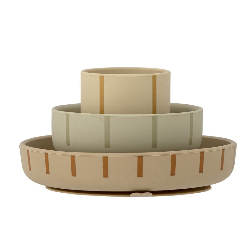 Bloomingville Mini Levi Tableware Set, Grön, Silicone - 4-pack