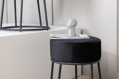 Venture Home Petra Puff - Svart Sammet