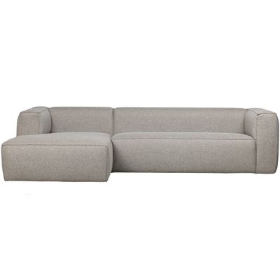 WOOOD Bean Hörnsoffa Vänster inkl. Kuddar Ljusgrå Melange