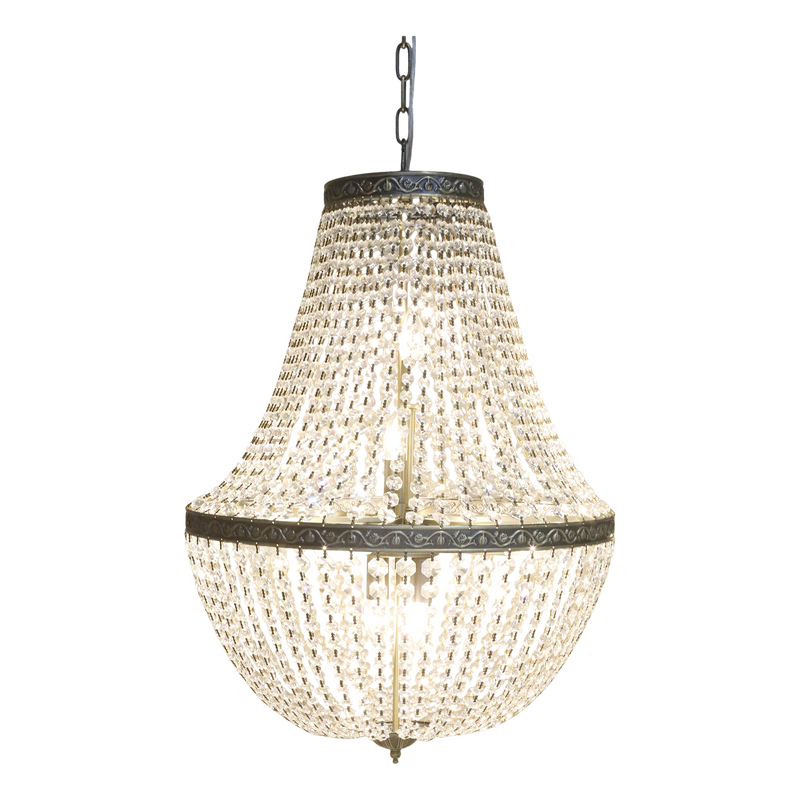 Chiq Antique Versailles Fransk Ljuskrona med Glasprismor