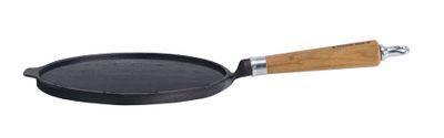 Ronneby Bruk, Pannkakspanna Gjutjärn 25 cm Massivt Ek Handtag