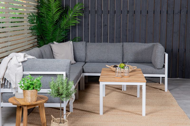 Venture Home Brasilia & Copacabana Soffbord 110 x 60 Natur + Soffmoduler Vit