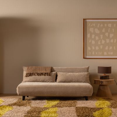 WOOOD XEM 1-Personers Sängsoffa i Sammet Natur