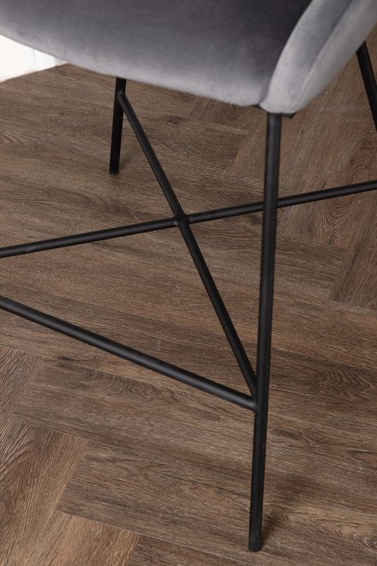 Venture Home Velvet Barstol i Grå Sammet