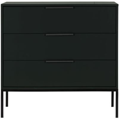 WOOOD Adam Byrå i Svart Borstat Furu