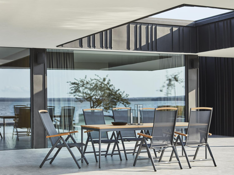 Brafab Nox Matbord 90x240 cm Antracit/Teak