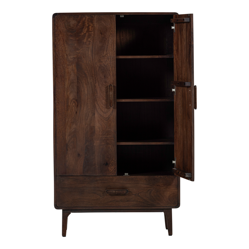 WOOOD Liya 2-Dörrars Skåp i Mörkbrunt Mangoträ