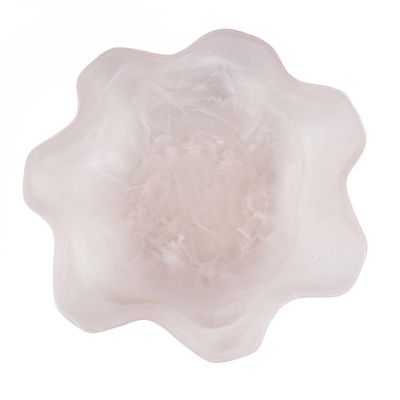 Bazar Bizar The Resin Organisk Fruktskål - Rosa Vit