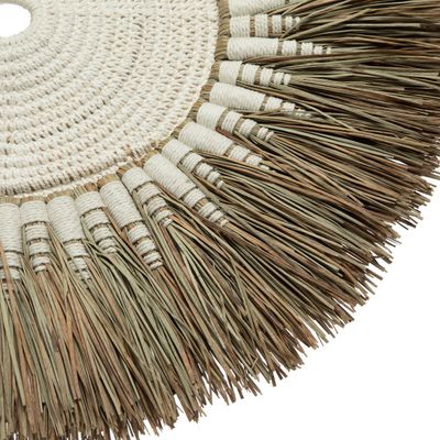 Bazar Bizar The Raffia Macramé Väggdekoration - Vit Natur