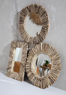 Bazar Bizar The Driftwood Inramad Spegel - Natur - M