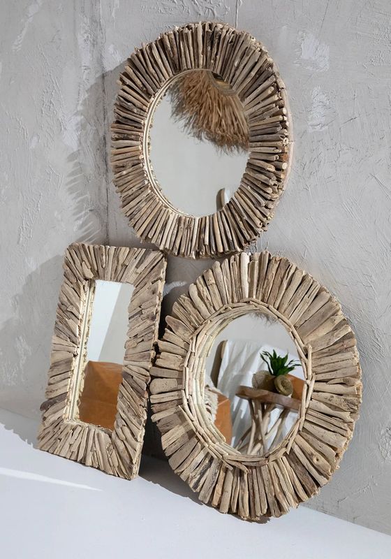 Bazar Bizar The Driftwood Inramad Spegel - Natur - M