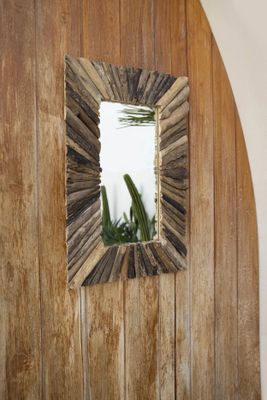 Bazar Bizar The Driftwood Inramad Spegel - Natur - M
