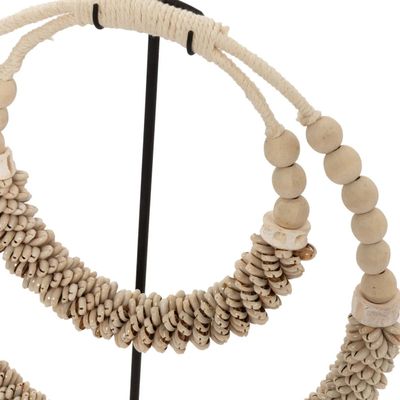 Bazar Bizar The Double Shell Halsband på Stativ - Natur