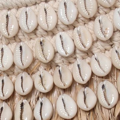 Bazar Bizar The Raffia Cowrie Spegel - Naturvit