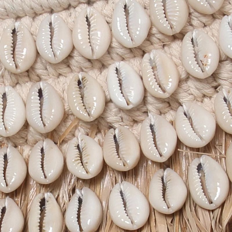 Bazar Bizar The Raffia Cowrie Spegel - Naturvit