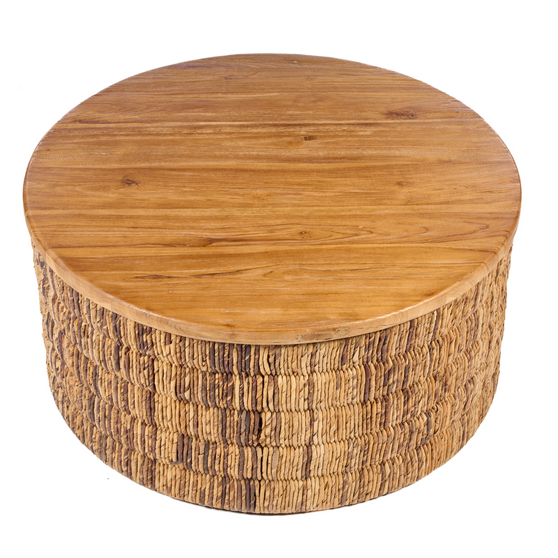 Bazar Bizar Abaca Rund Natur Magani Soffbord - Natur