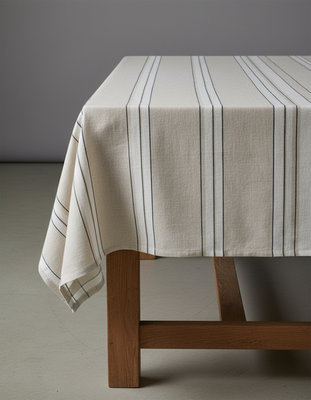 Bazar Bizar The Provence Duk - Natur Svart Vit - 150x250 cm