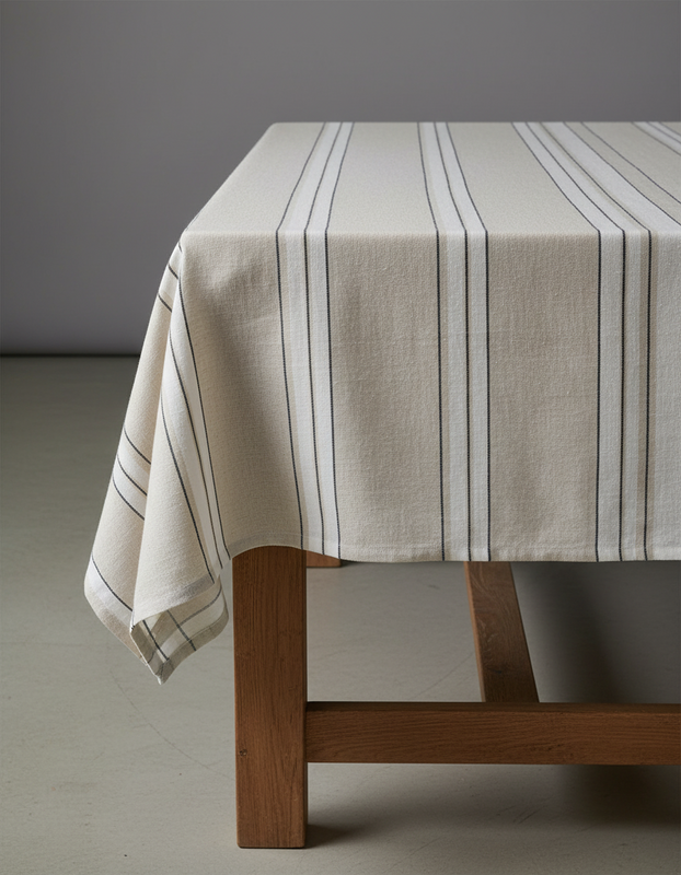 Bazar Bizar The Provence Duk - Natur Svart Vit - 150x250 cm