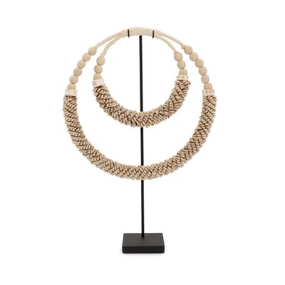 Bazar Bizar The Double Shell Halsband på Stativ - Natur