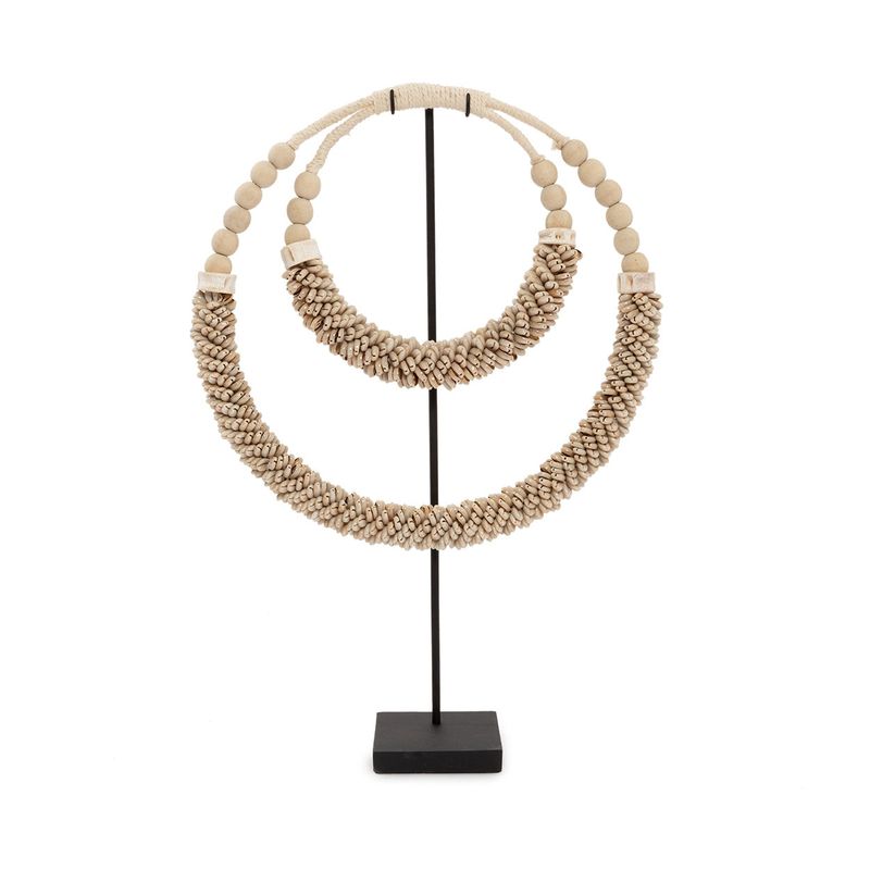 Bazar Bizar The Double Shell Halsband på Stativ - Natur