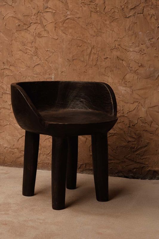 Bazar Bizar The Sit Happens Låg Stol - Mörk Valnöt