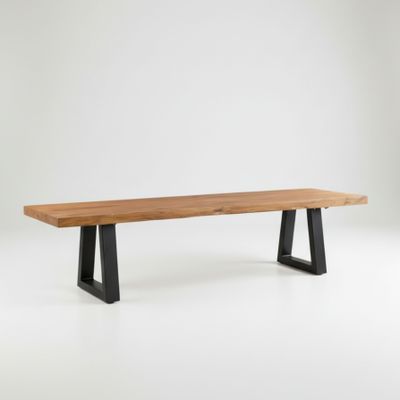 Bazar Bizar bänk med järnben - Natur - 220 cm