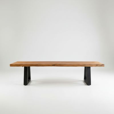Bazar Bizar bänk med järnben - Natur - 220 cm