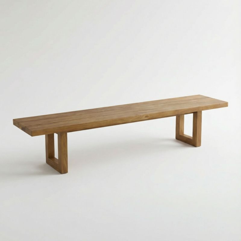 Bazar Bizar Bänk med Fyrkantig Fot - Natur - 220 cm