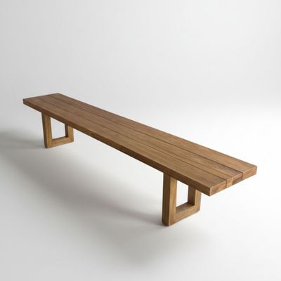 Bazar Bizar Bänk med Fyrkantig Fot - Natur - 280 cm