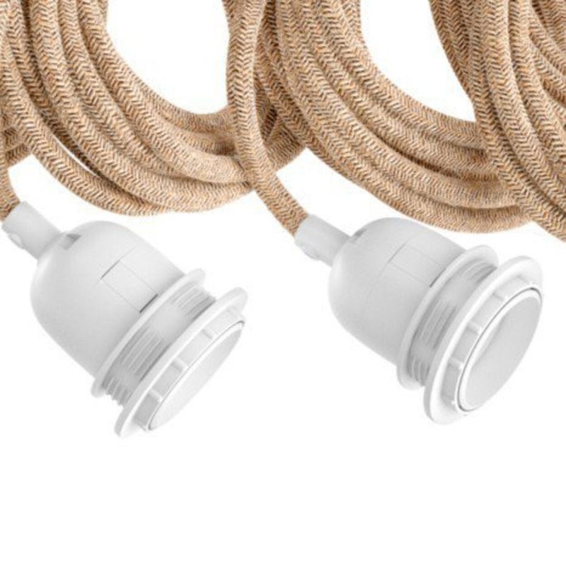 Bazar Bizar Taklampa med 5 Fästen - Naturvit - 5 Fästen