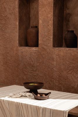 Bazar Bizar The Provence Duk - Naturlig Svart Vit - 150x300 cm