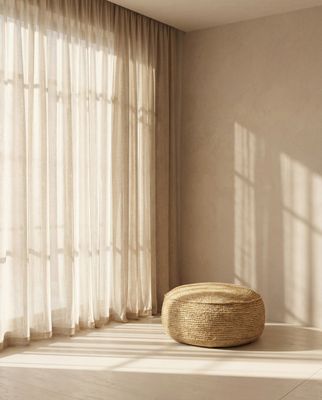 Bazar Bizar The Raffia Flores Puff - Natur