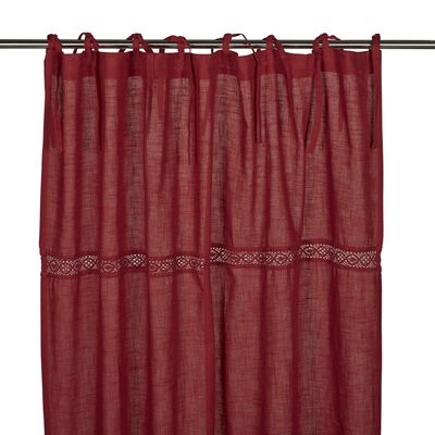 Fondaco Sanna Gardinlängder Knytband Röd 2x115x240 cm