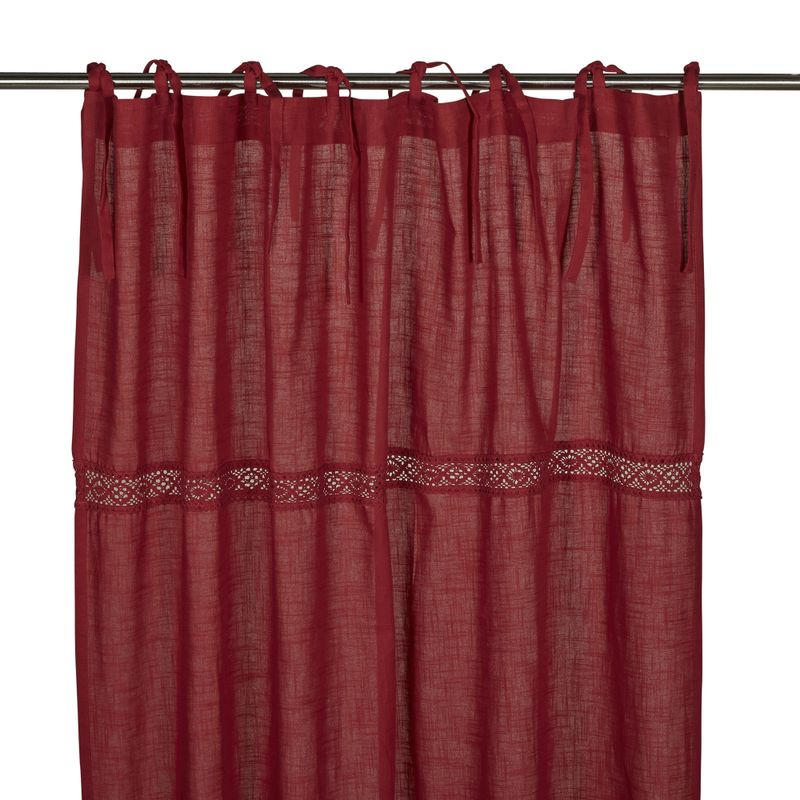 Fondaco Sanna Gardinlängder Knytband Röd 2x115x240 cm