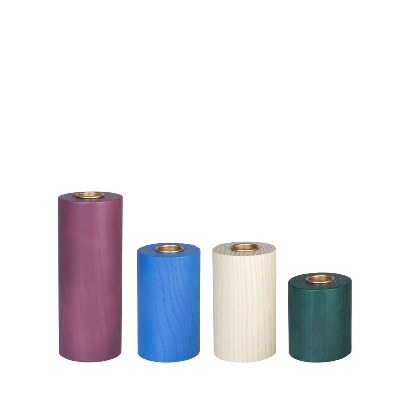 Hübsch Crayon Ljusstakar Flerfärgad (set om 4)